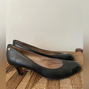 AGL Attilio Giusti Leombruni Cap Toe Pumps Women’s 38.5 Heels Black Leather